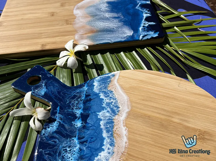 Ocean art charcuterie boards