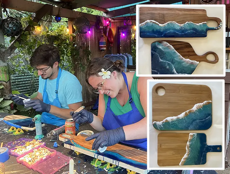 Ocean resin art workshops